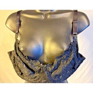 Joan Smalls Size 38DD Black Lace Balconette Bra Underwire Smart Sexy Womens 38E